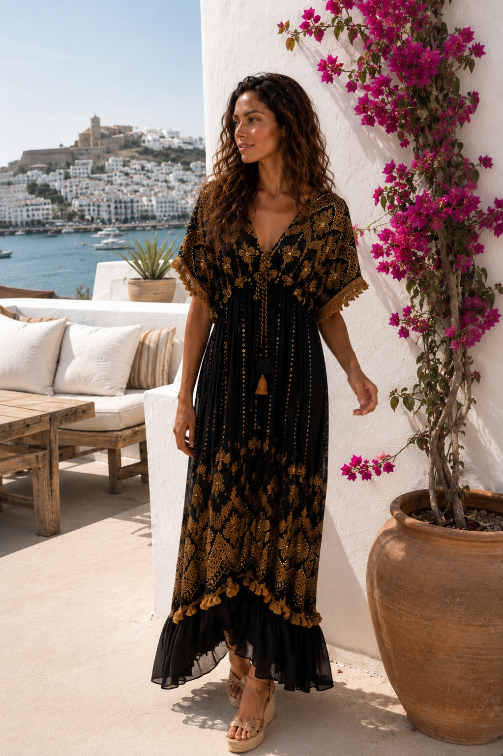 Vestido Damasco Negro