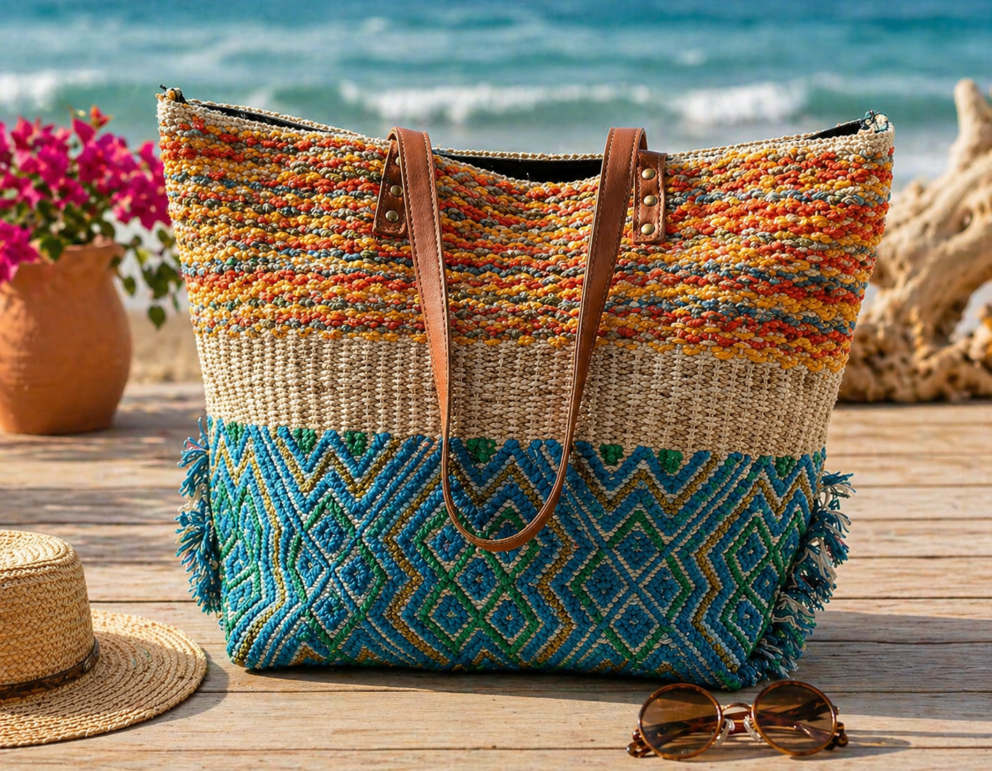 Cesta Tote Aguamarina
