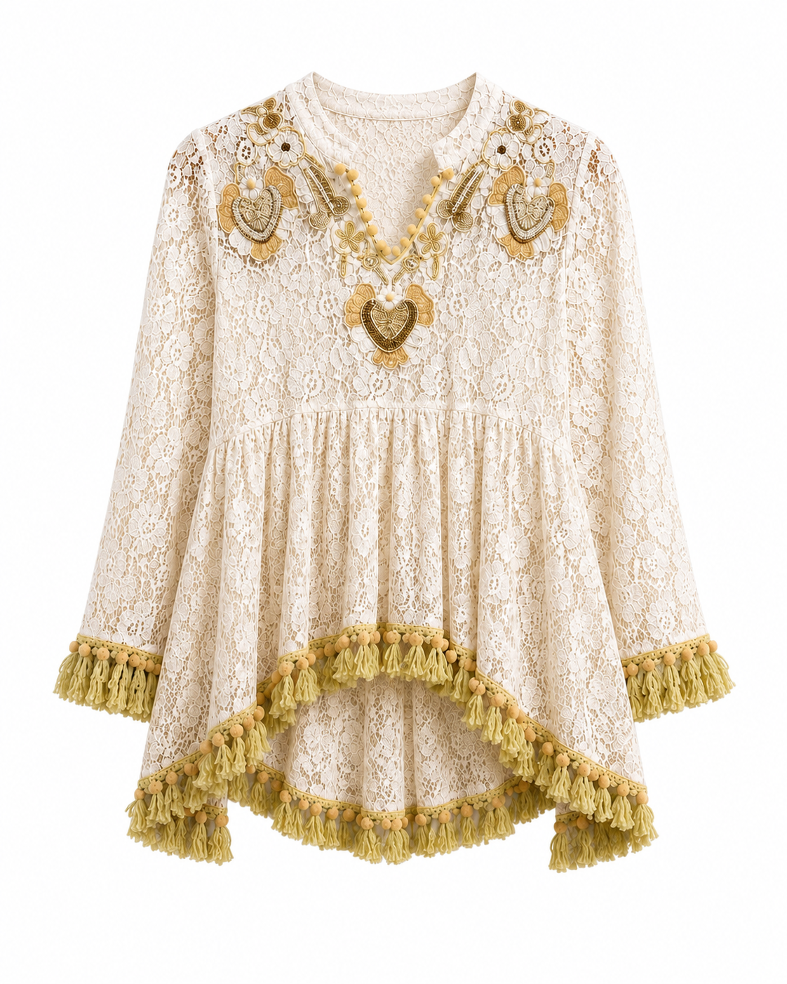 Blusa calado y pedrería Frida