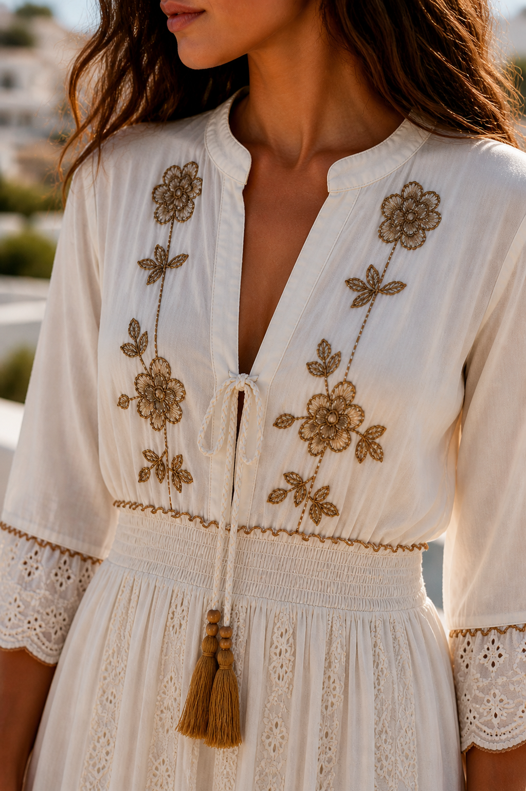 Vestido Bordado Santorini