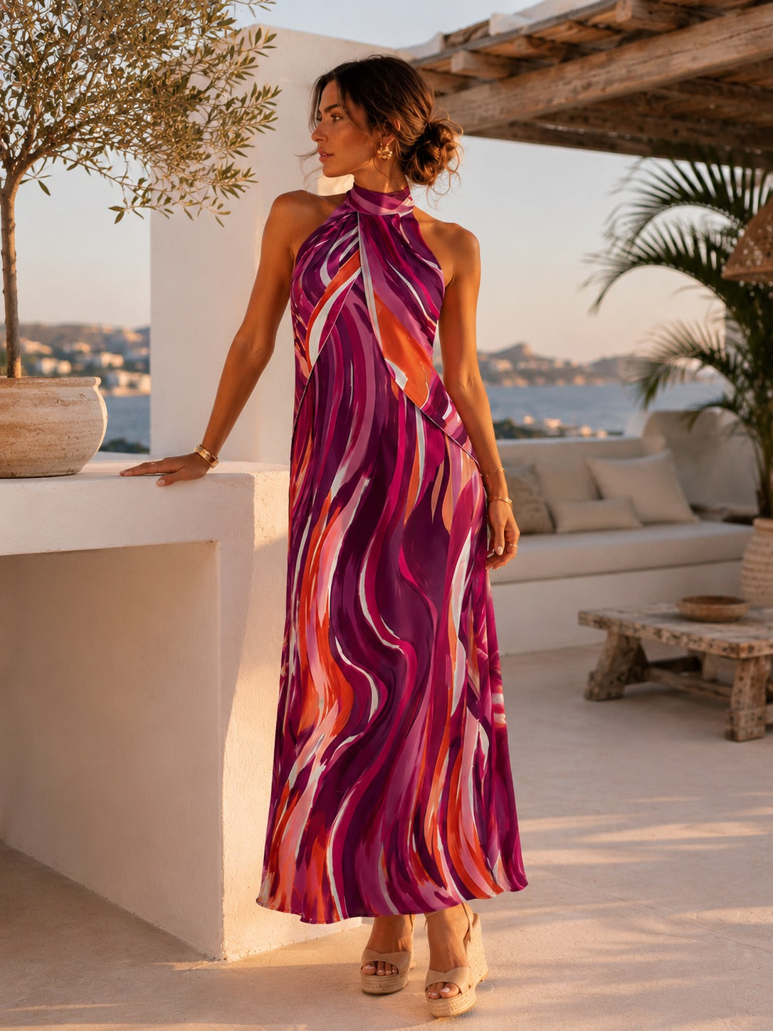Vestido Buganvilla Raso