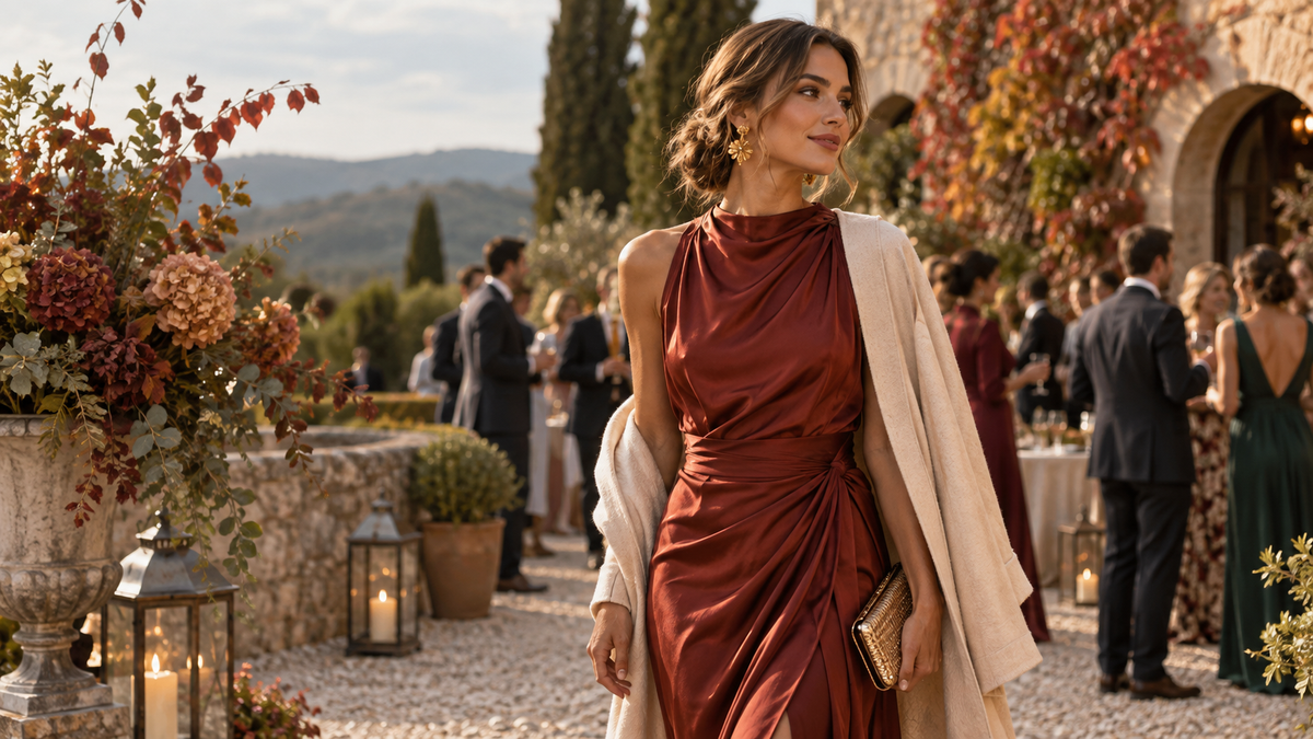 Vestido para boda de otoño