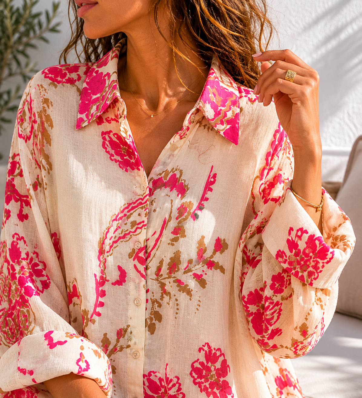Vestido Camisero Estampado Sunset