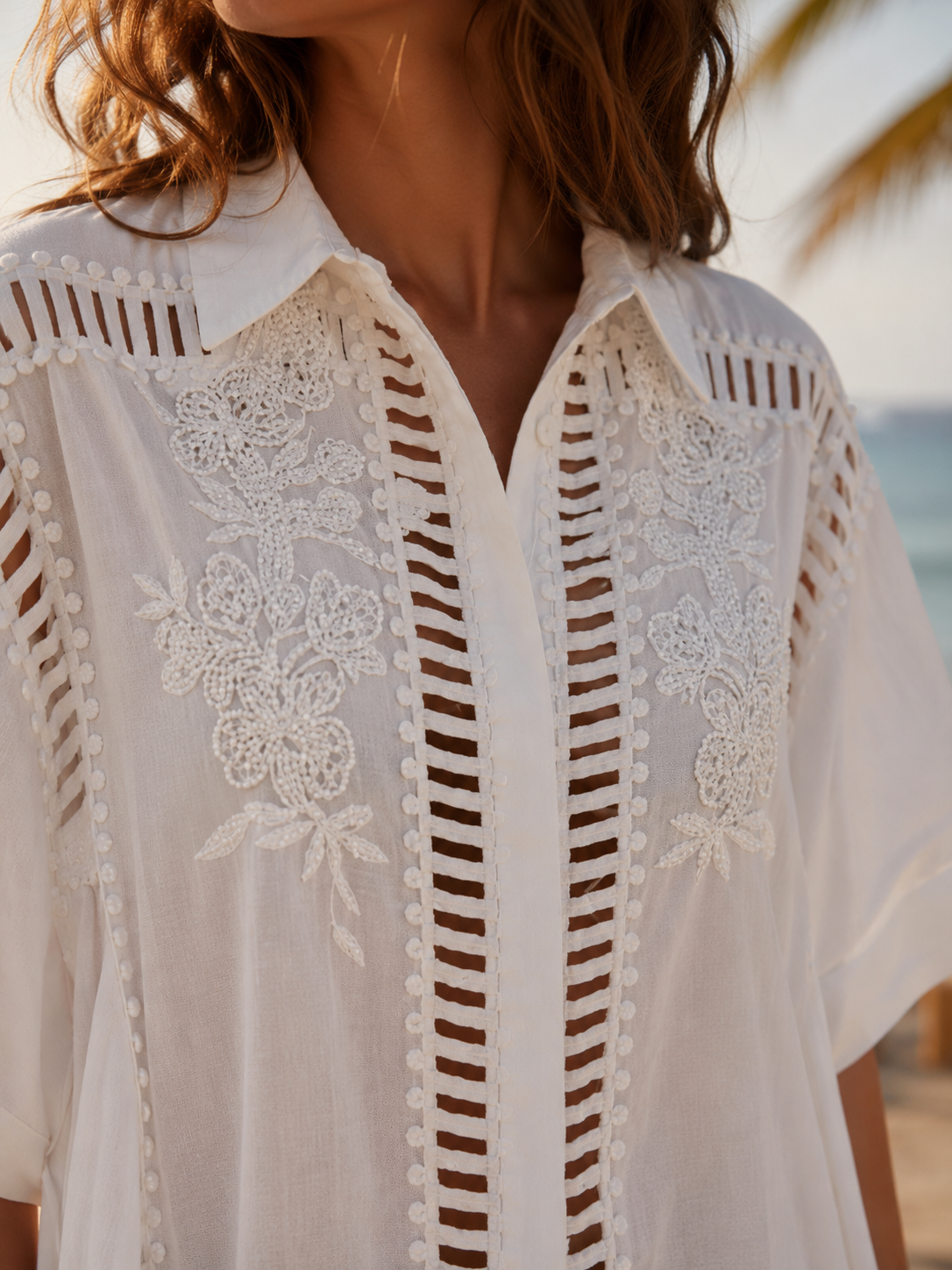 Blusa Bordado con pedrería Mediterráneo