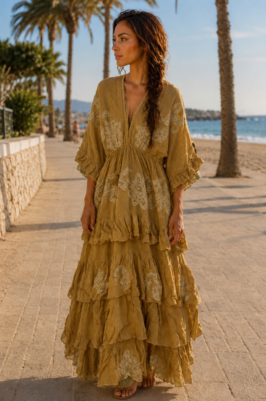 Vestido bordado a mano Tulum