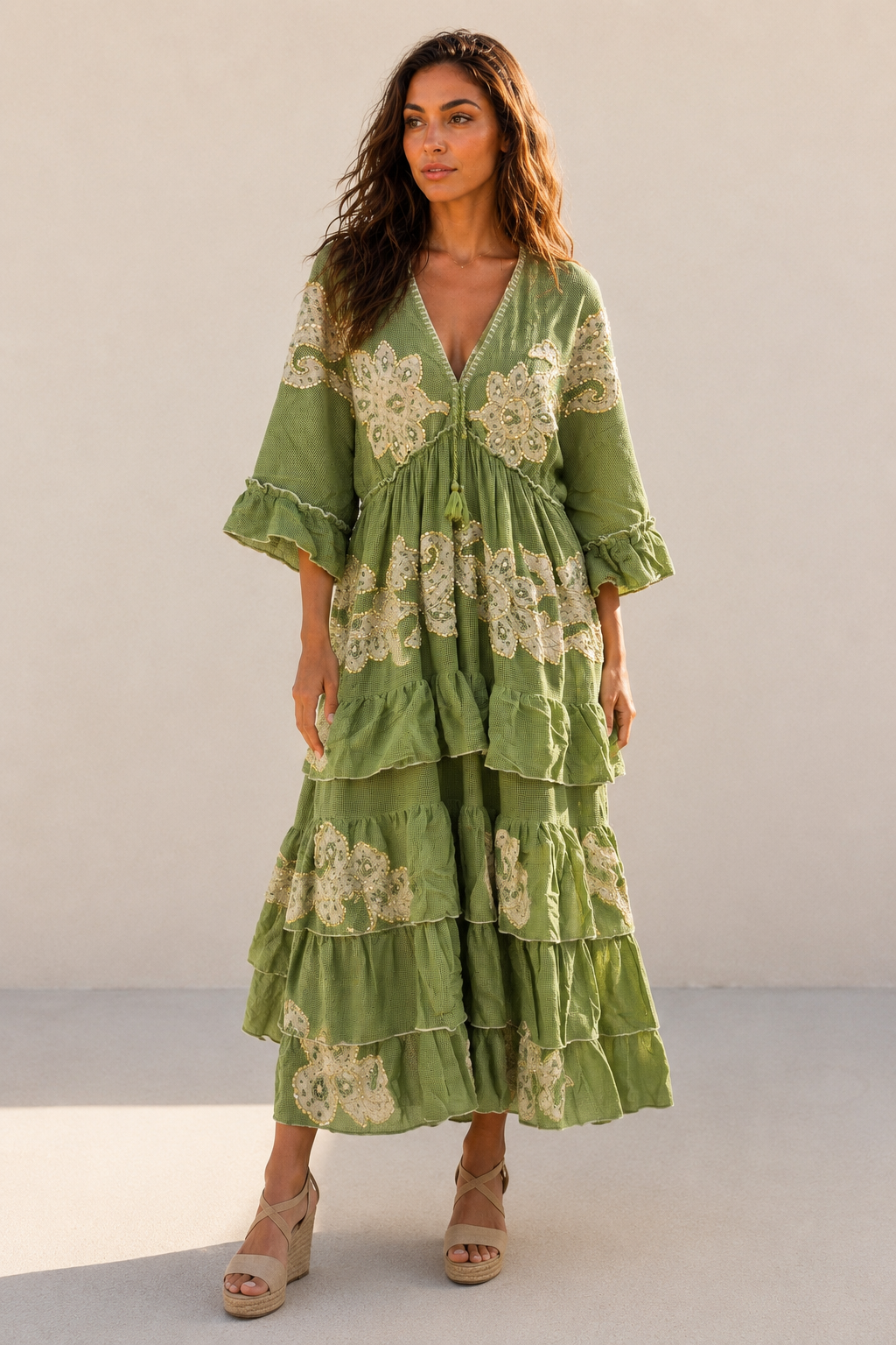 Vestido bordado a mano Tulum