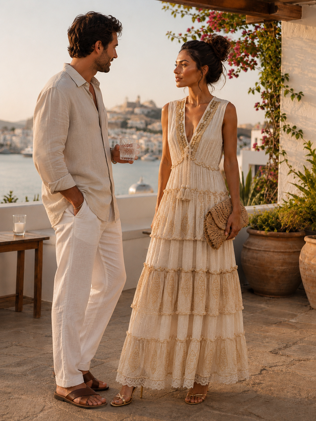Vestido Bordado con pedrería Capri