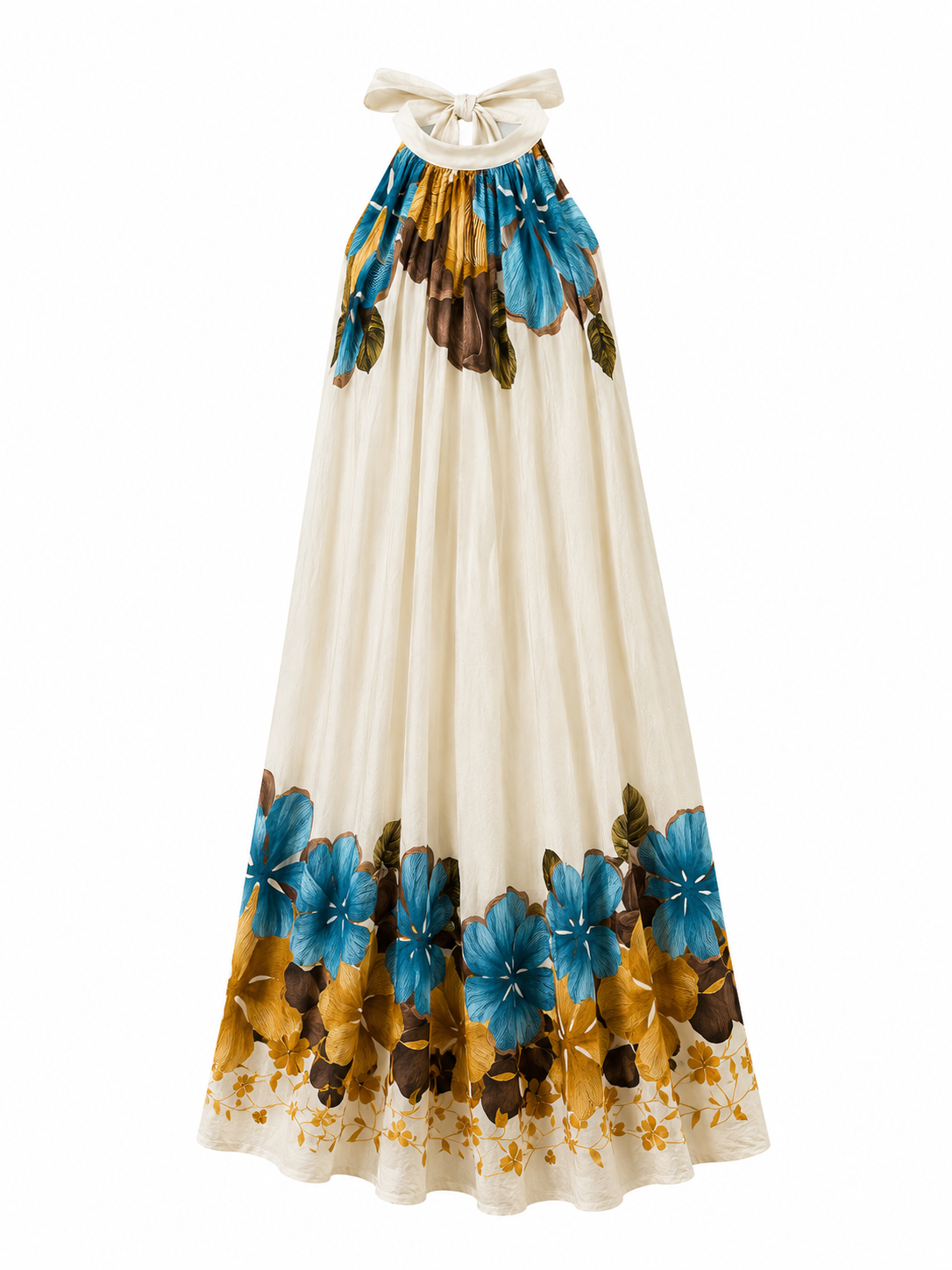 Vestido liso cuello halter Ibiza
