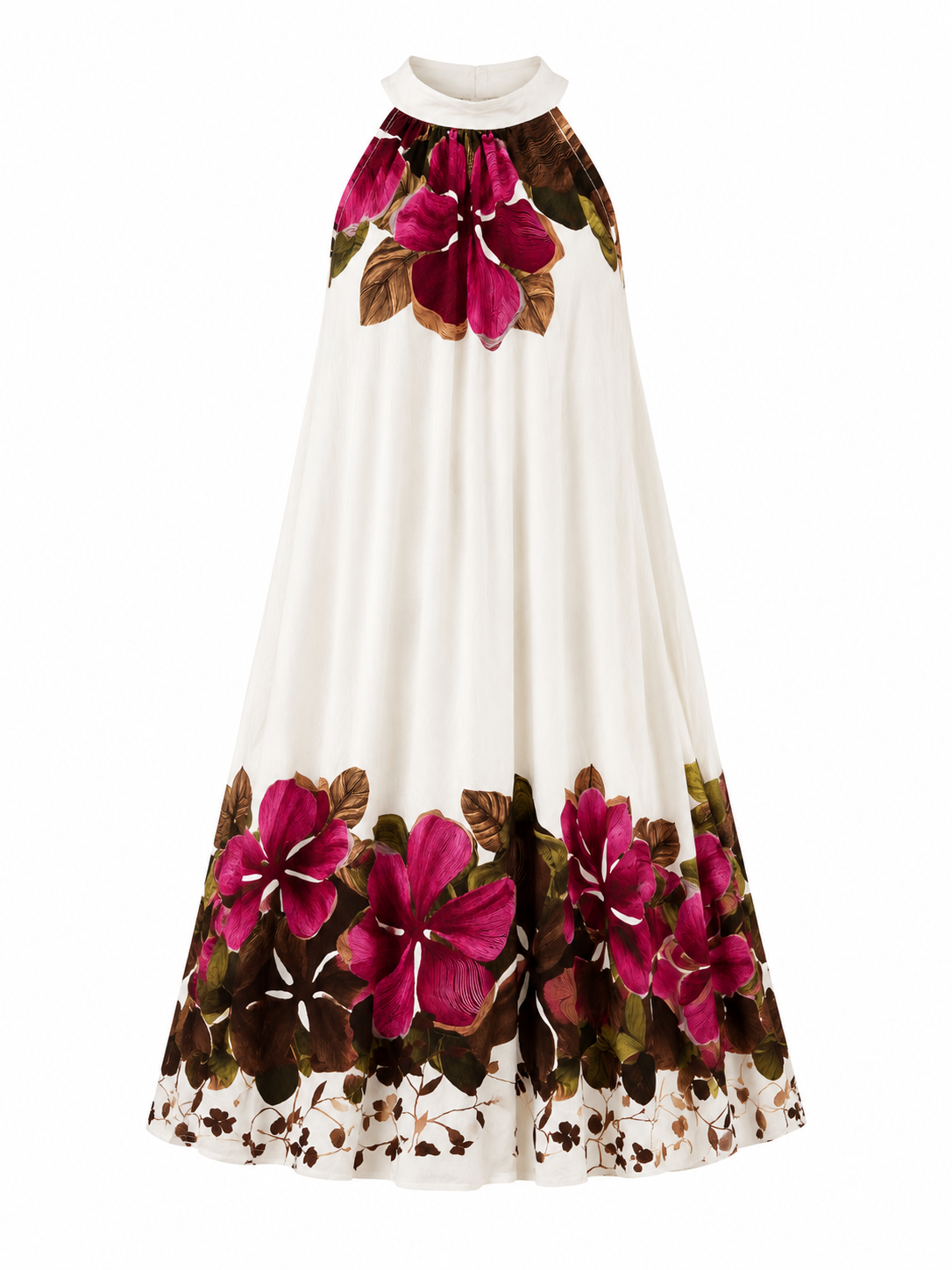 Vestido liso cuello halter Ibiza