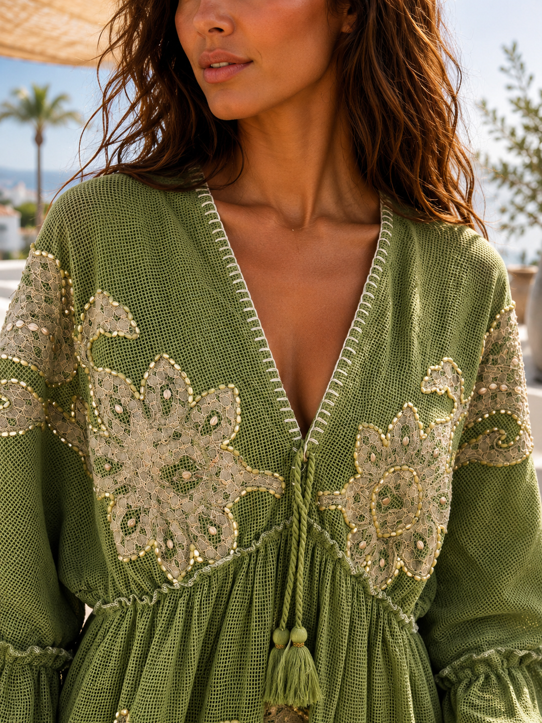 Vestido bordado a mano Tulum
