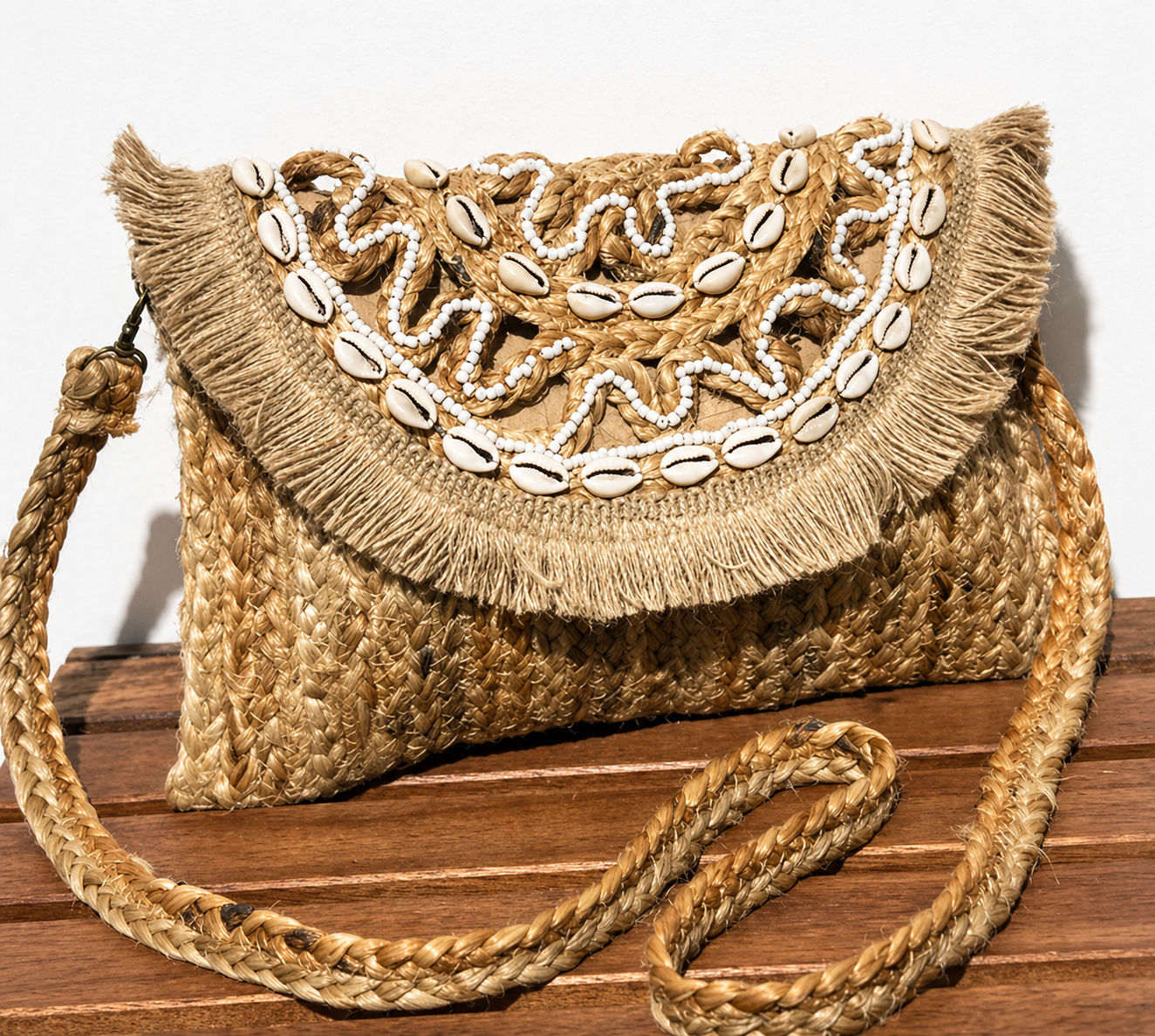 Bandolera Yute Cowrie