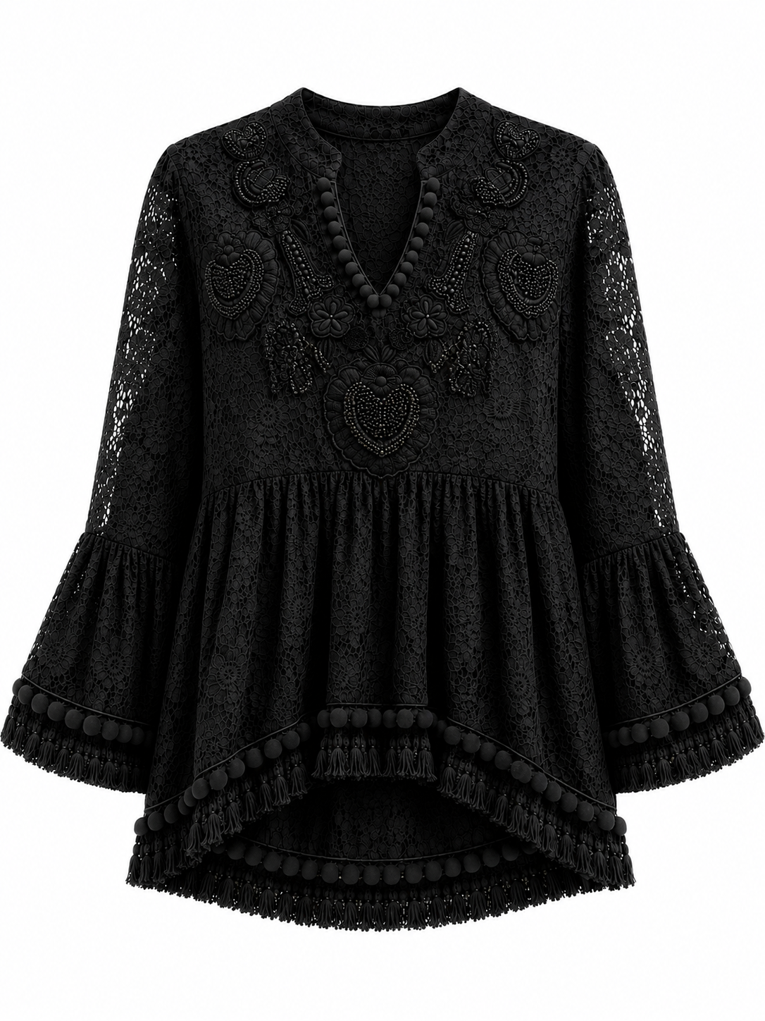 Blusa calado y pedrería Frida