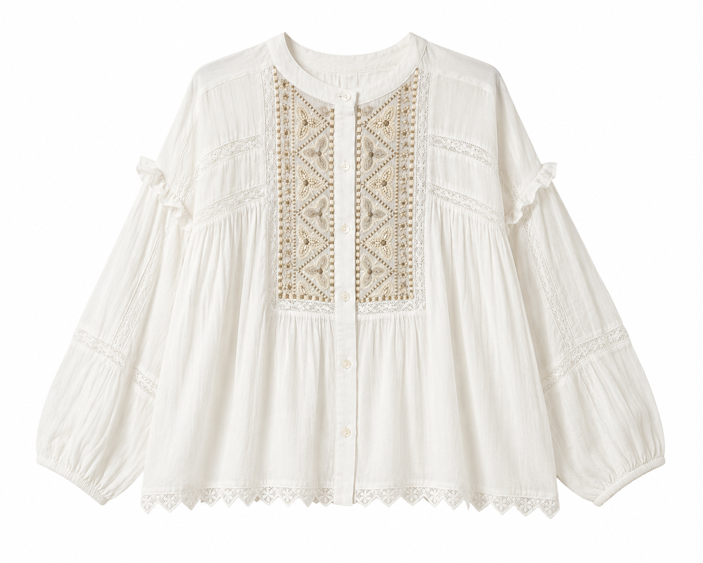 Blusa Bordada a mano Primavera