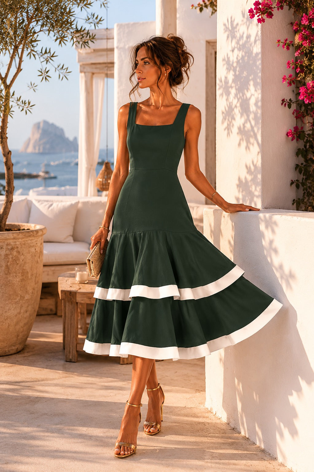 Vestido midi Olivo