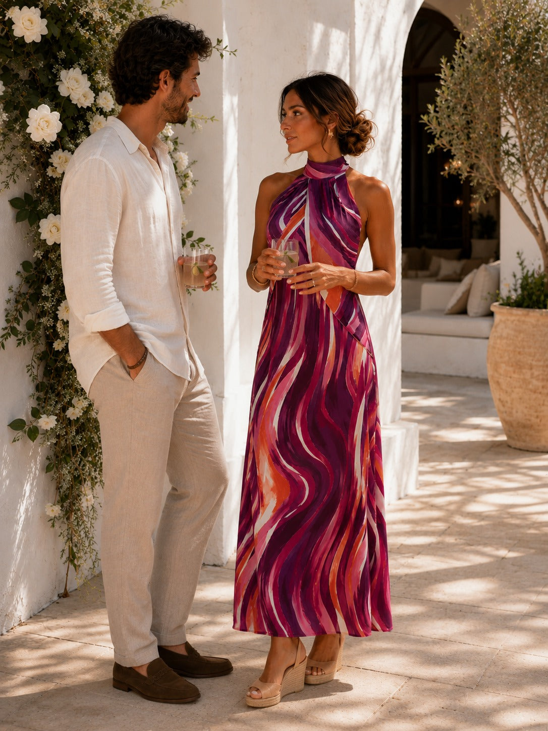 Vestido Buganvilla Raso